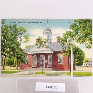 Vintage Williamsburg Virginia Linen Postcard The Old Courthouse 1947 Colonial